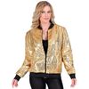 foto 2  Bomberjack glitter goud met pailletten voor dames en heren helemaal goud voor een feestje