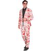 foto 2  Griezelig Bloedprint Kostuum voor Halloween! Kostuum bloed colbert en broek
