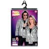 foto 5  Zilveren pailletten bomberjack met capuchon glitter en glamour voor dames en heren voor foute party's en disco feesten.