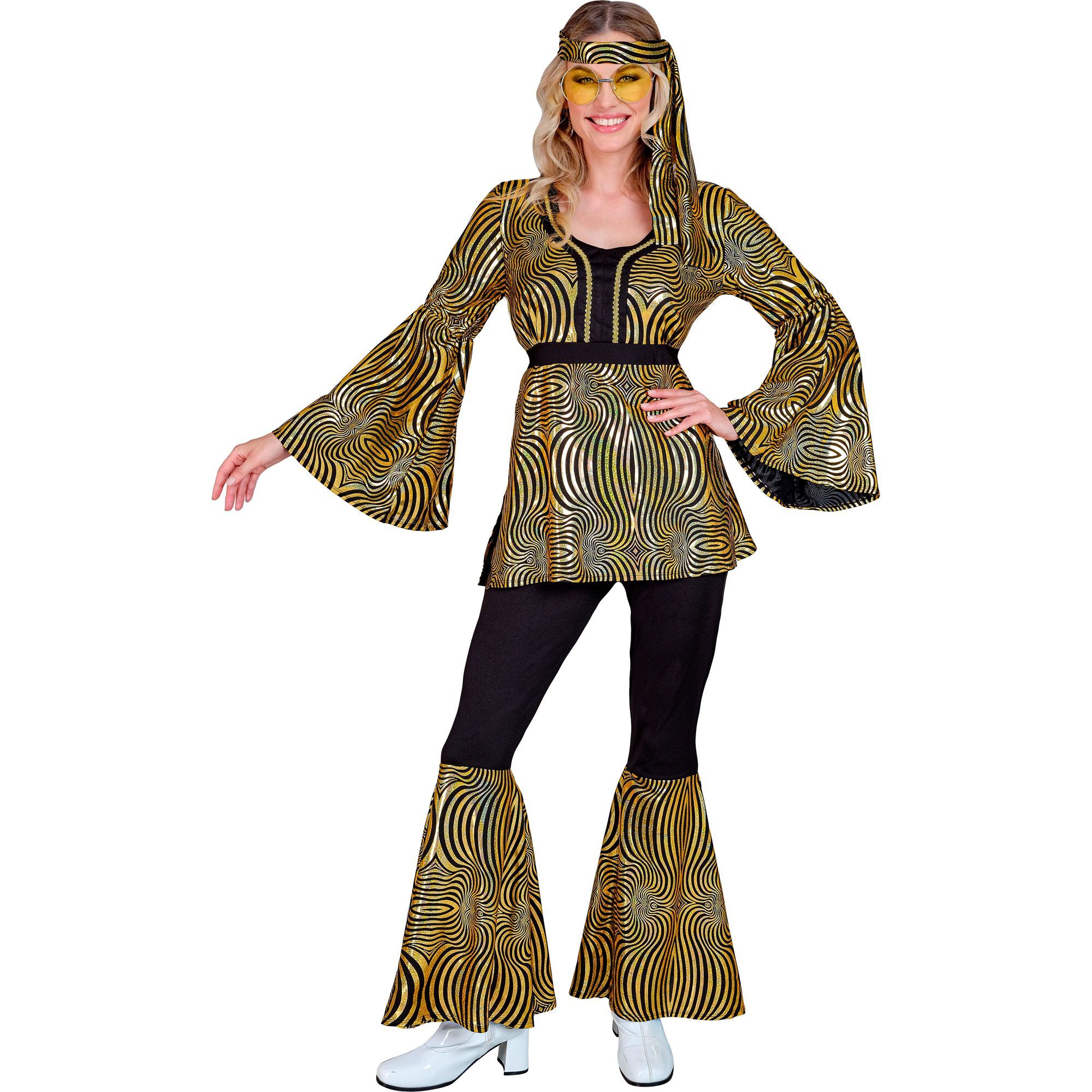 70s groovy kostuum disco goud voor dames 