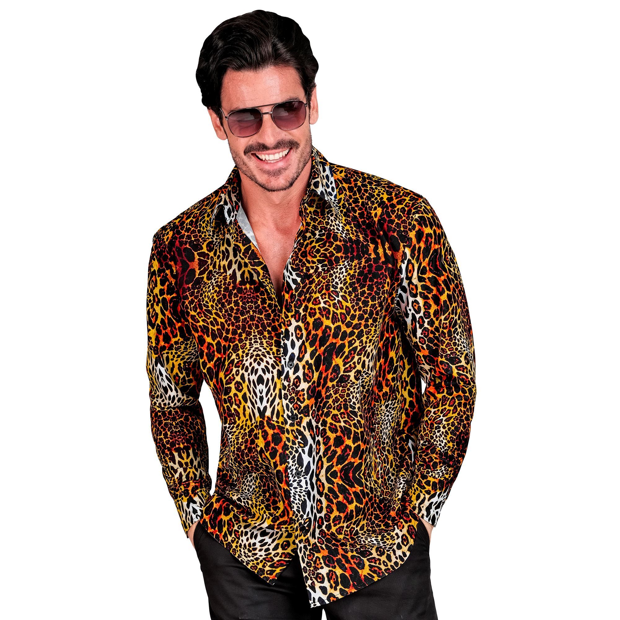 Brullend in stijl heren luipaard print blouse voor de ultieme foute party