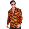 Comfortabele en stijlvolle Halloween heren blouse met pompoenen  perfect voor elk halloween feest!