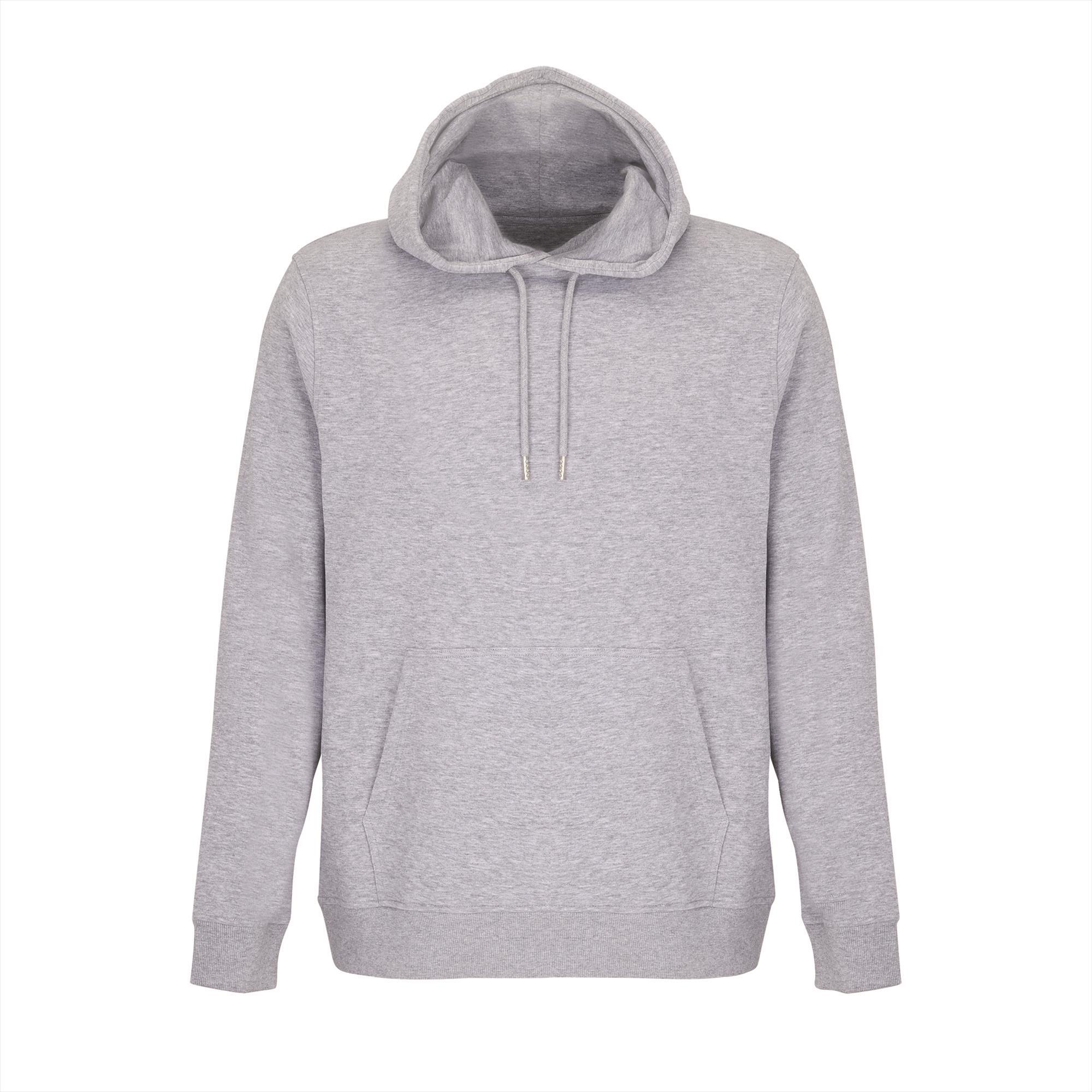 Comfortabele hoodie unisex grijs melange sweater