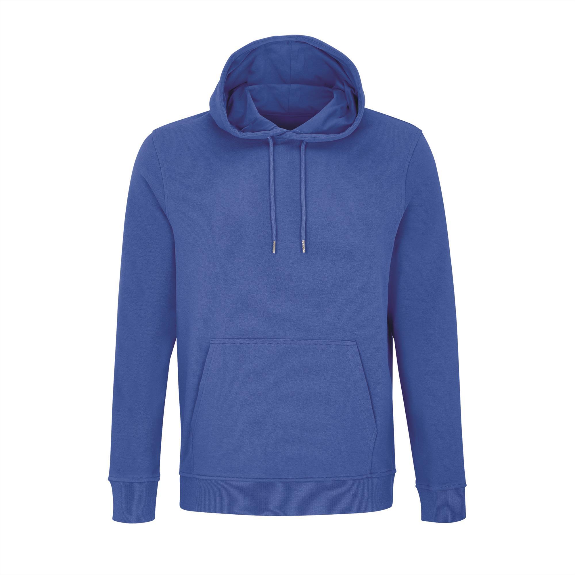 Comfortabele hoodie unisex royal blauw sweater