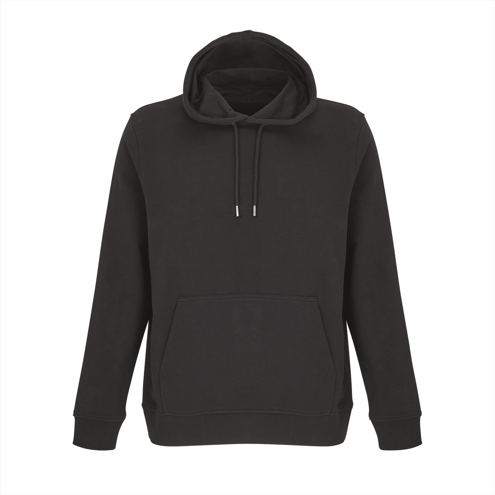 Comfortabele hoodie unisex zwart sweater