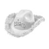 Cowboyhoed wit met tiara voor Festivals country look