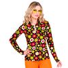 dames blouse in retro flower power stijl uit de zestiger Jaren met fleurige bloemen