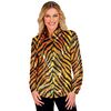 Dames blouse met pailletten in tijgerprint Stijl de eyecatcher voor dierenfeesten foute Party’s en disco Nights