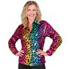 foto 2 De pailletten blouse voor dames  alle Kleuren van de regenboog in een wilde luipaardprint