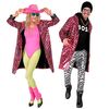 foto 2 Ga stralend met deze Glitterende pailletten jas lang in Roze dierenprint voor dames en heren naar het carnaval of disco feest