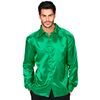 Ga terug naar de groovy jaren 70 heren satijnen groene blouse  perfect voor de foute party