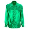 foto 2 Ga terug naar de groovy jaren 70 heren satijnen groene blouse  perfect voor de foute party