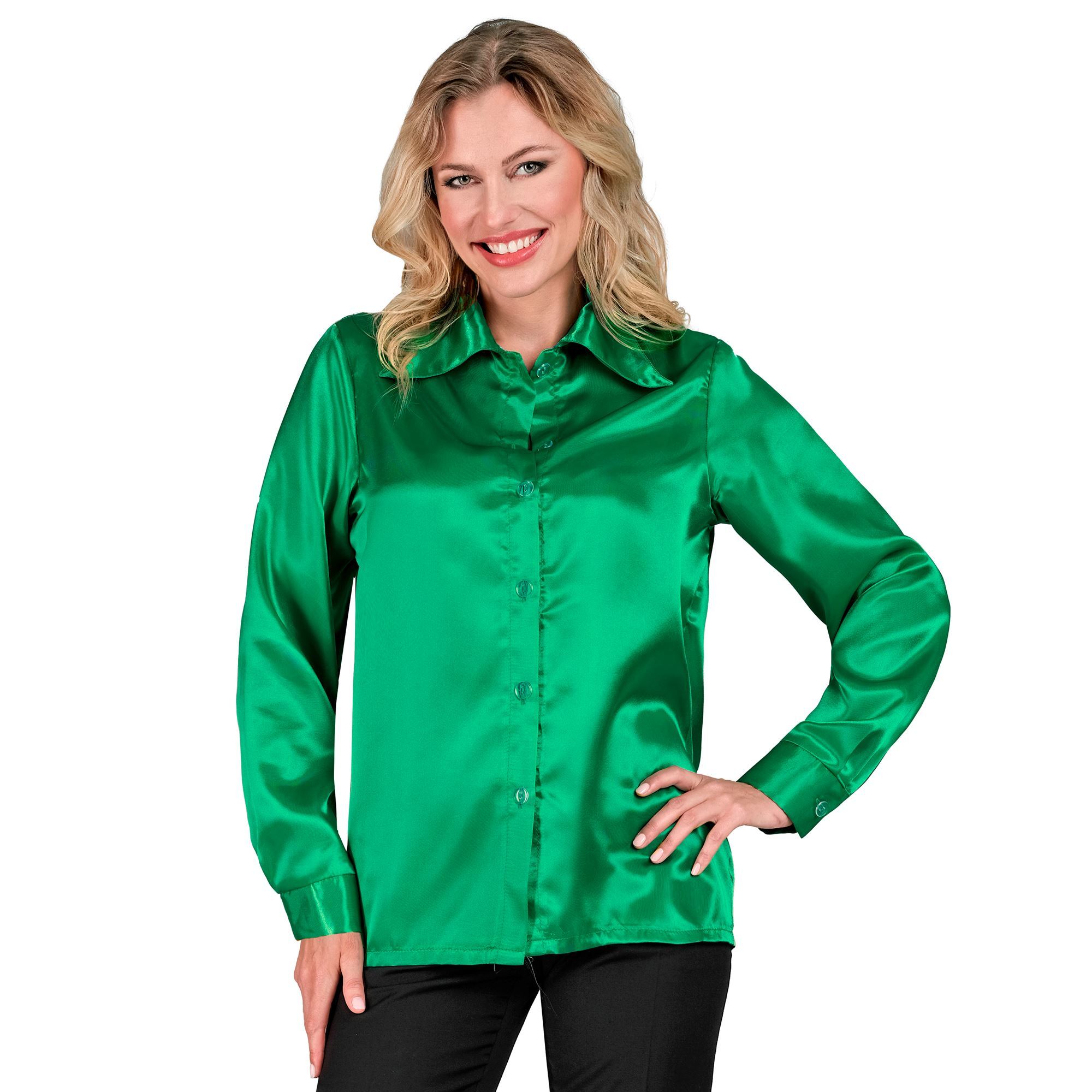 get your groove on groene seventies blouse voor dames