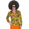 Groovy vibes heren zeventiger jaren blouse kleurrijk en cirkels voor een verkleedfeest vol fun
