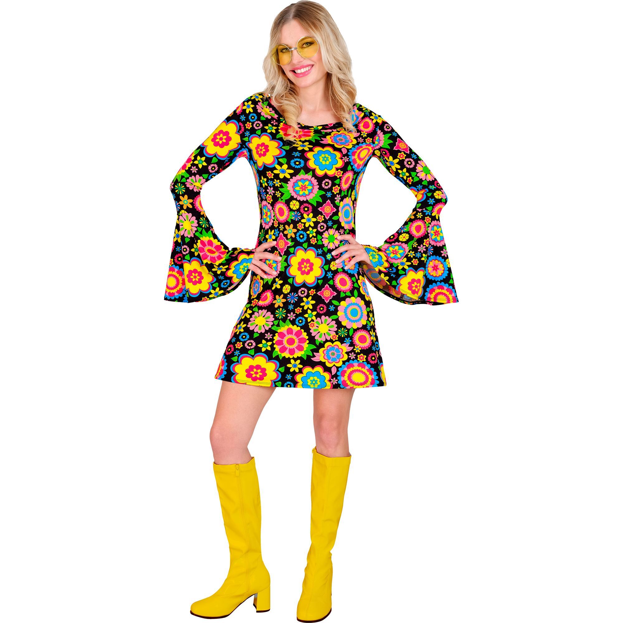Hippie chic retro bloemen jurk  perfect voor jaren '60 dames disco outfit