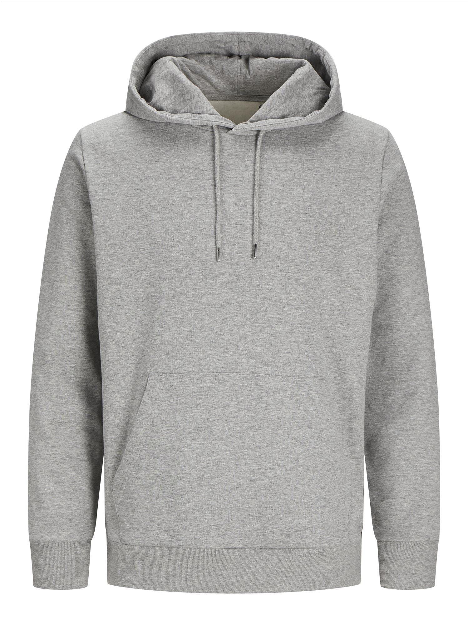 Hoodie light grey melange JACK & JONES Basic Hood Sweat hoodies bedrukbaar