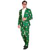 foto 2 Kostuum kerstmanprint groen super foute kerst kostuum