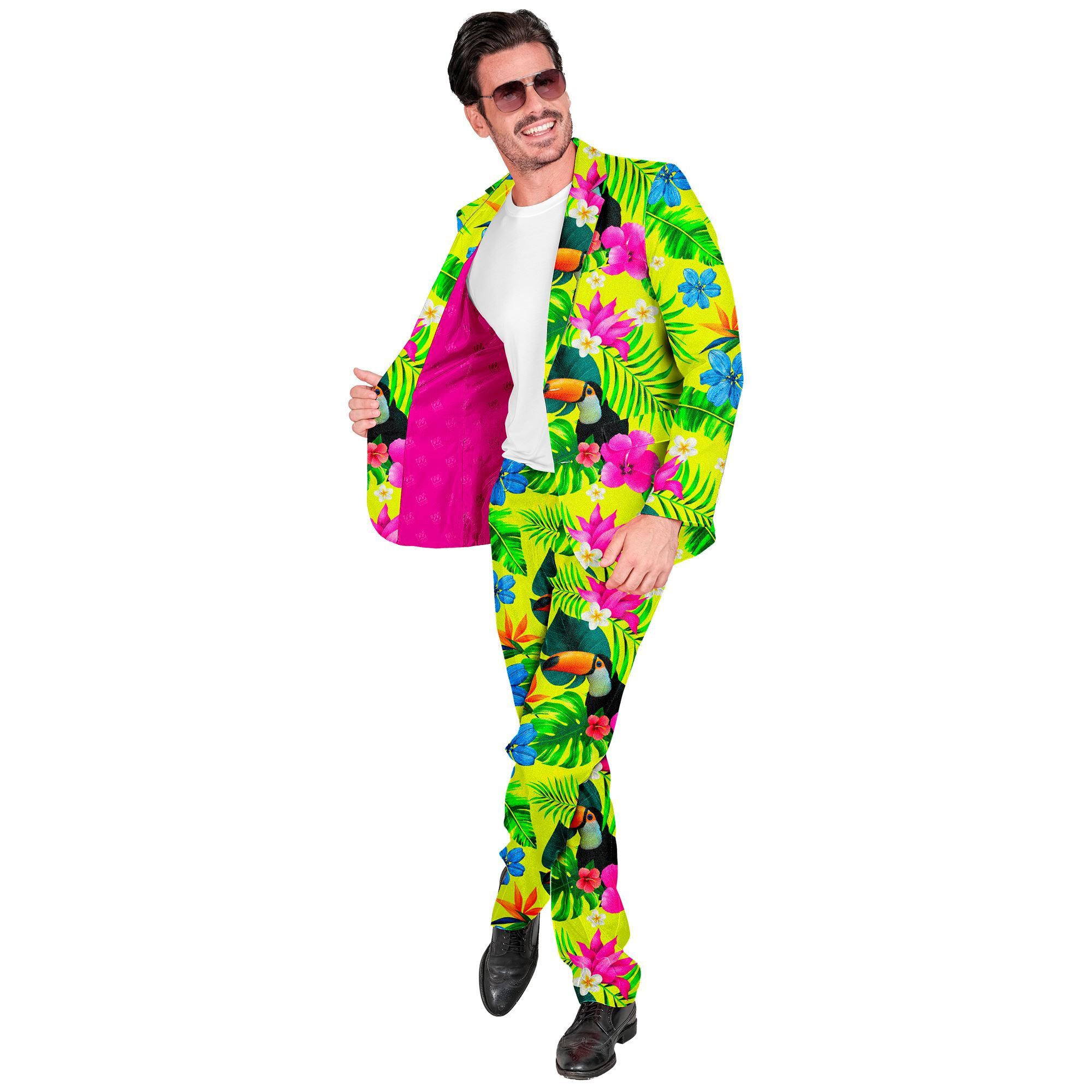 Kostuum neon tropicana voor mannen tropische print! Tropical