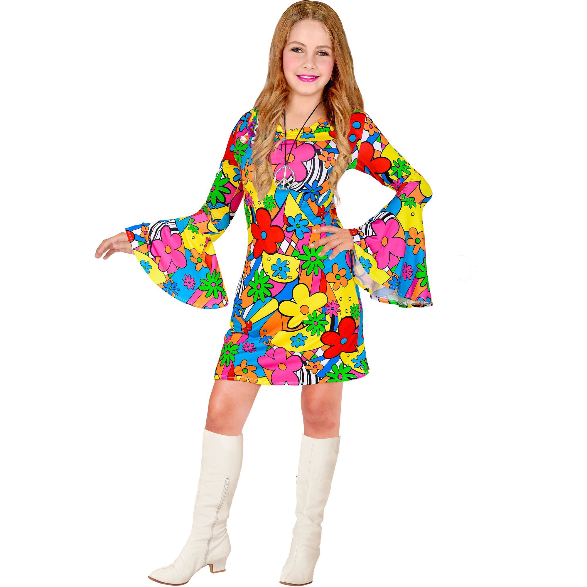 Laat je kleintje stralen kleurrijke sixties disco jurk met bloemenprint voor meisjes