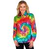 lets go party met deze  pailletten blouse met tie-dye Print voor dames de ultieme keuze voor themafeestjes en verkleedkleding
