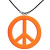 Neon hippie ketting oranje peace