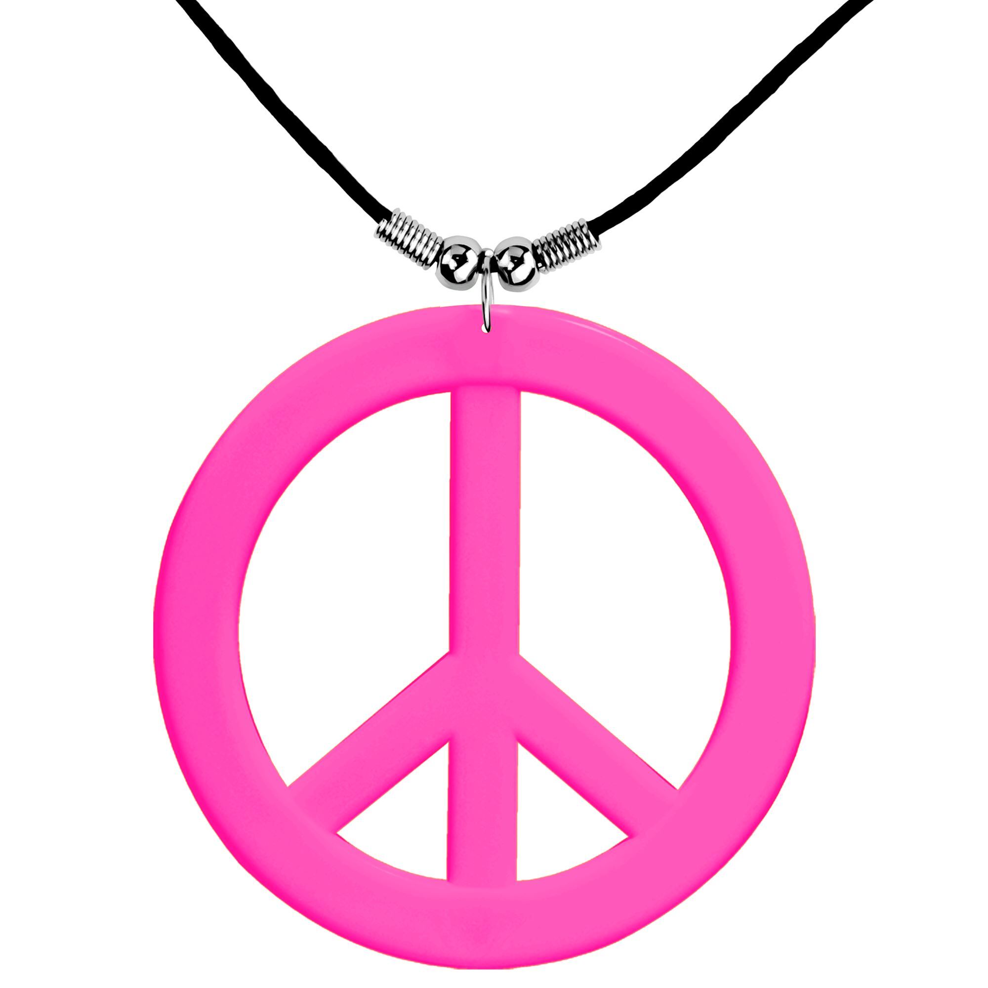 Neon hippie ketting roze