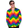 Originele heren blouse Verkleedkleding alle kleuren van de regenboog voor bijna elk kleurrijk feest