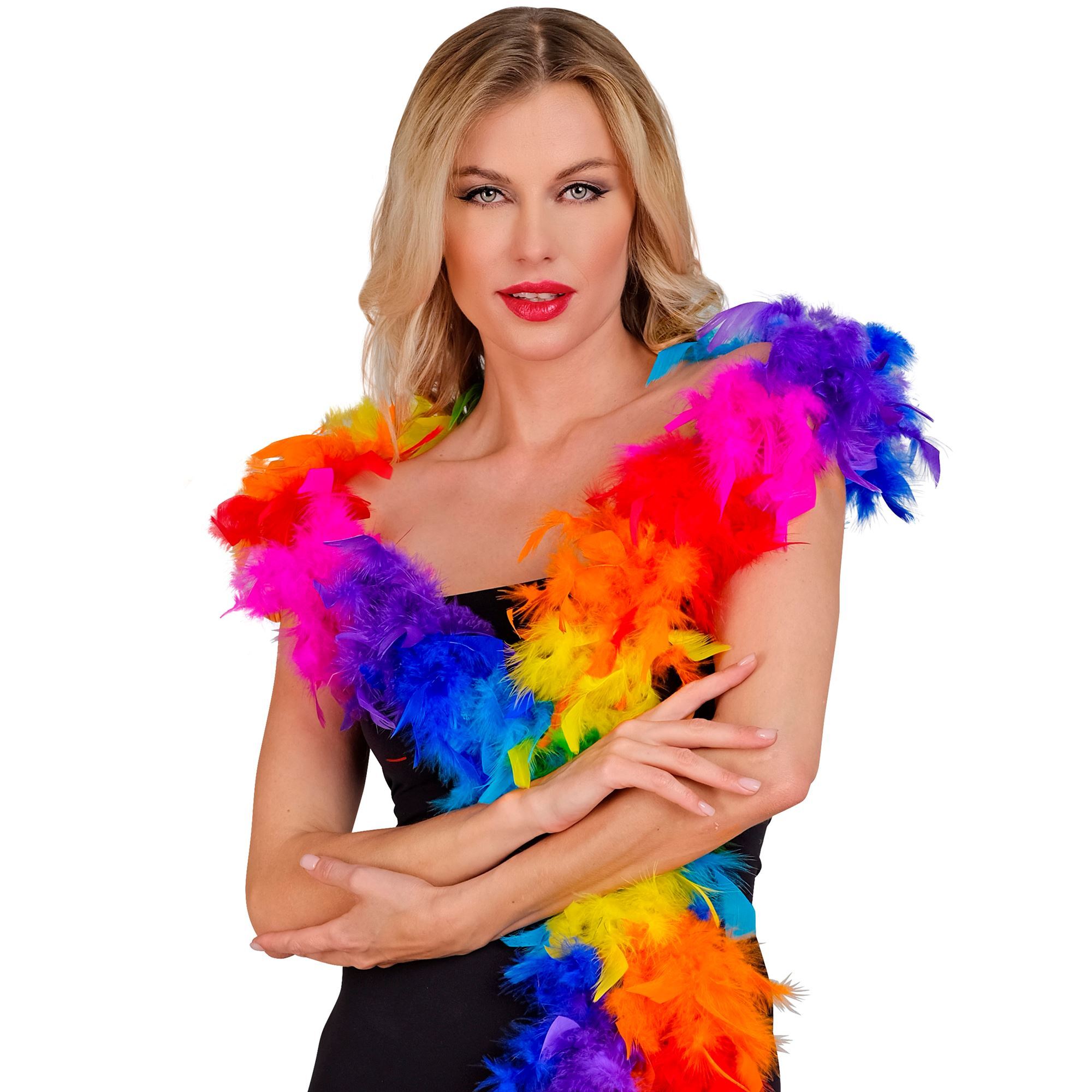 Prachtige regenboog boa 180 cm lang 50 gram  perfect voor feesten en evenementen