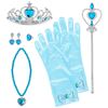 Prinsessenset blauw de ultieme verkleedaccessoires voor jonge prinsessen inclusief tiara ketting oorbellen handschoenen en ring