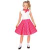 foto 3 Rock n-roll verkleedkleding roze fifties rok met witte stippen en bijpassend sjaaltje voor meisjes