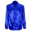 foto 2 stap terug in de tijd met onze blauwe satijnen disco blouse  de perfecte aanvulling op je jaren 70 outfit