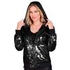 foto 2 Steel de show met dit glinsterende zwarte bomberjack met pailletten en capuchon voor dames en heren