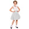 foto 2 Stijlvolle jaren 50 witte rok met zwarte stippen en bijpassende sjaal voor een tijdloze kinderlook met een vleugje rock 'n roll
