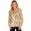 Stralen als een ster met onze gouden pailletten blouse voor dames 