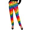 Stralend als een regenboog pailletten broek dames orgineel voor je volgende verkleedfeest