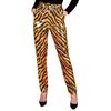Stralend en wild de ultieme dames pailletten broek in tijger print
