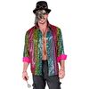 foto 4 Val op tijdens carnaval discofeest of foute party met deze gave heren pailletten blouse  met regenboogkleuren en luipaardprint