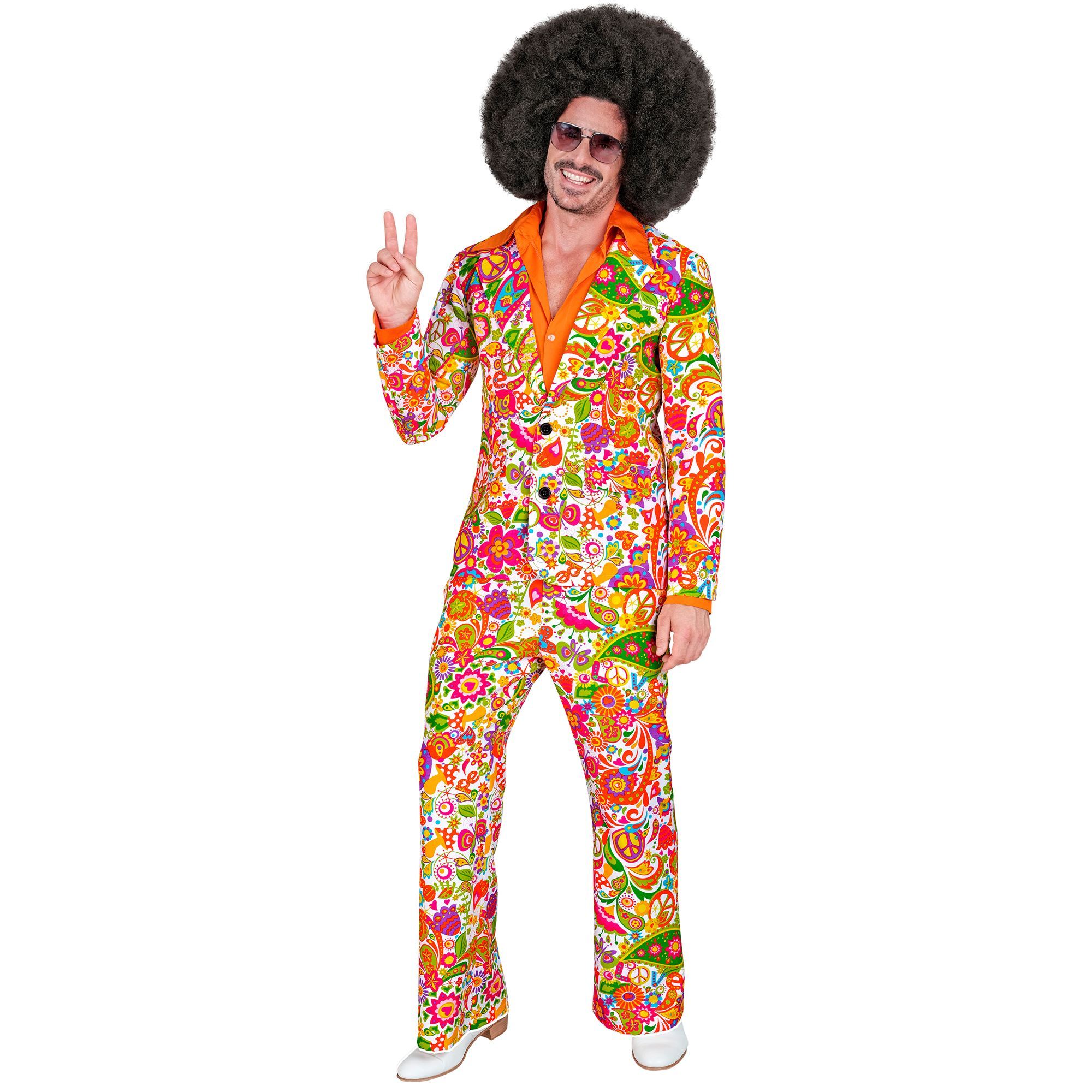 Verspreid de sixties vibe heren peace & Love disco kostuum perfect voor foute feesten