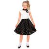 foto 3 Vintage 50s zwarte rok met witte stippen voor meisjes een tijdloze verkleed klassieker inclusief bijpassend sjaaltje