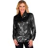 Zwart pailletten shirt voor dames glitter en glamour in een Prachtige Blouse