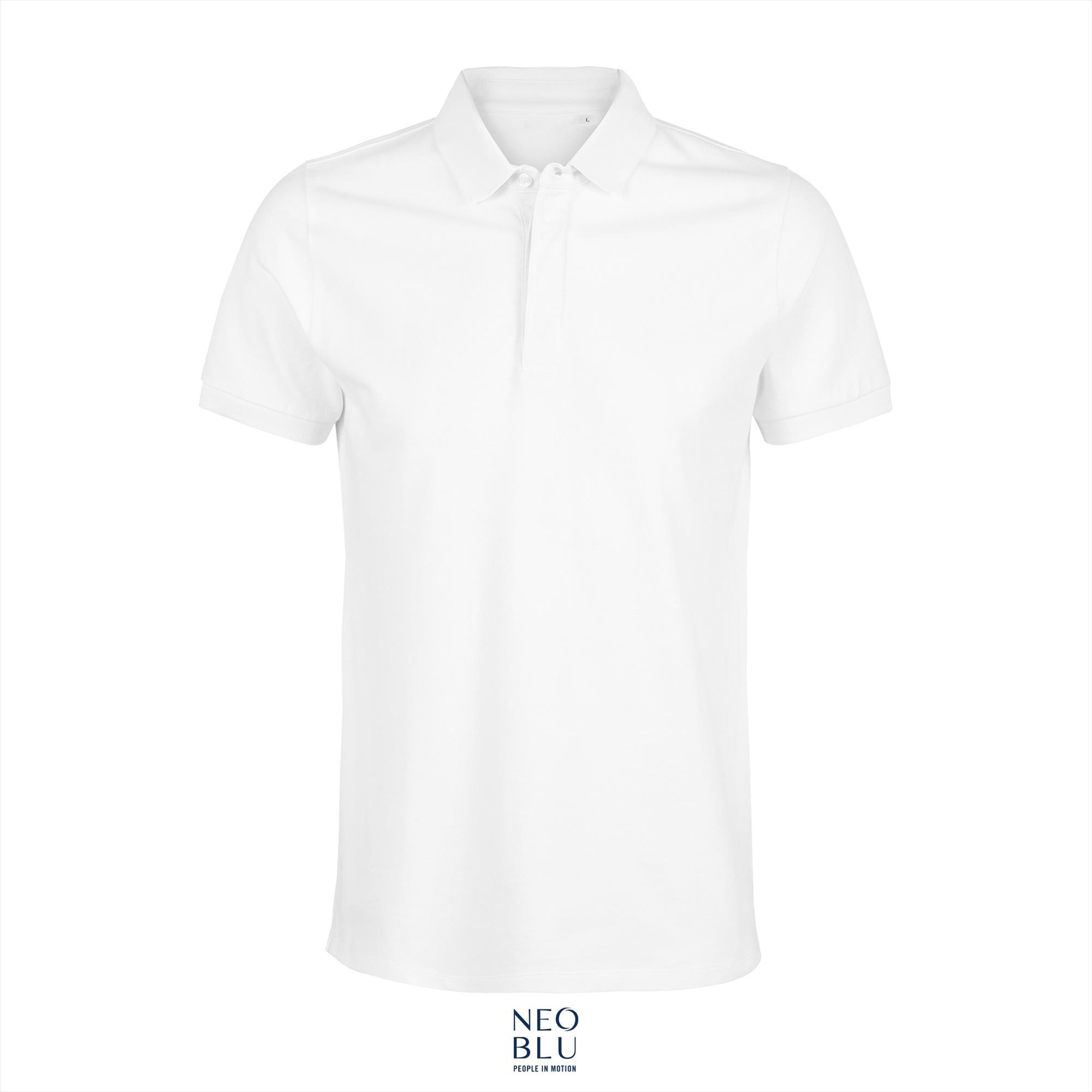 Heren polo met verborgen knoopsluiting optic white