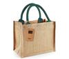 Jute Mini Gift Bag natural/forest green cadeau tassen