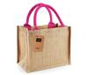 Jute Mini Gift Bag natural/fuchsia cadeau tassen