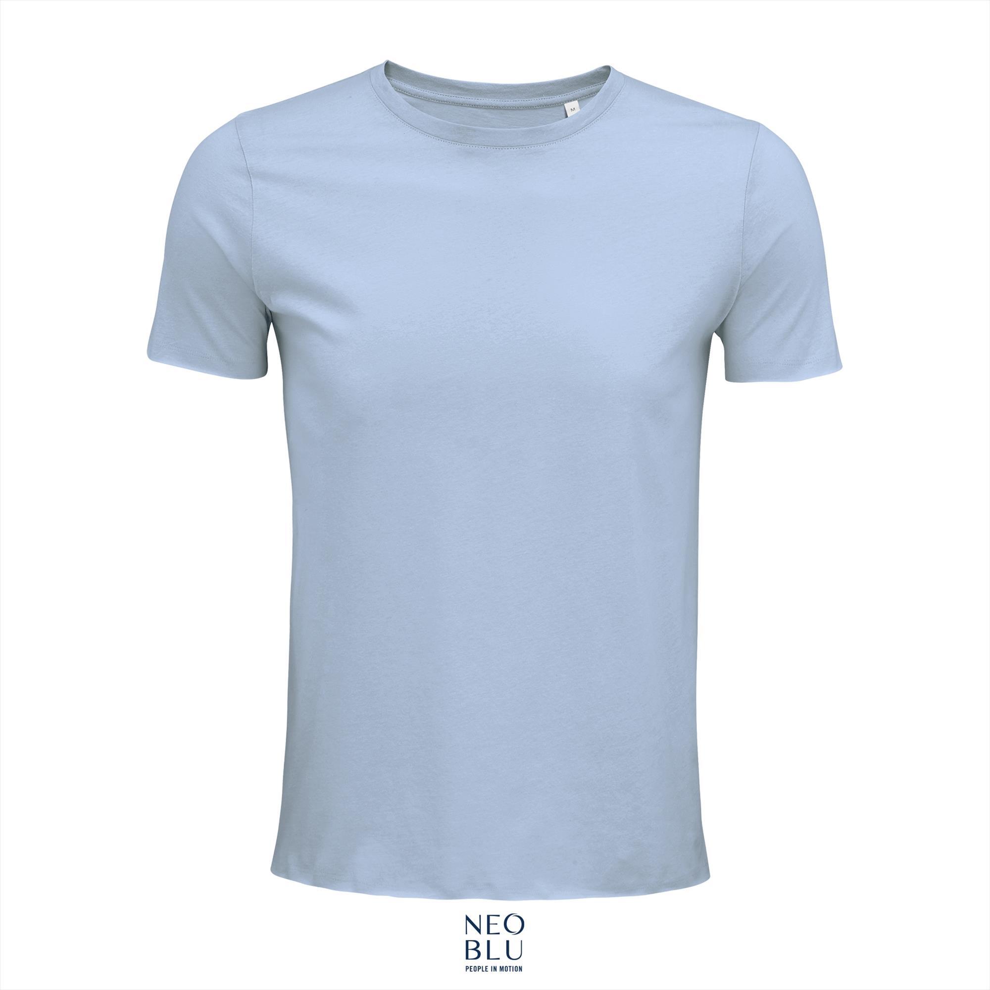 Men T-shirt soft blue Leonard Shirtje voor mannen