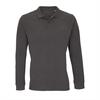 Poloshirt charcoal melange voor mannen lange mouw polo