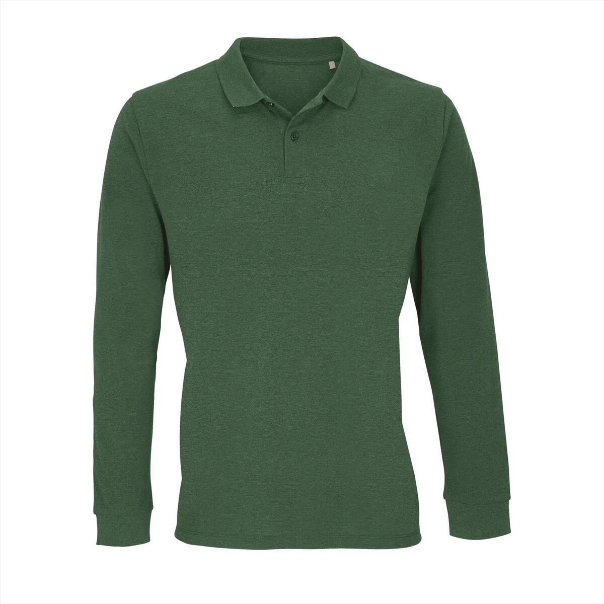 Poloshirt flessengroen voor mannen lange mouw polo