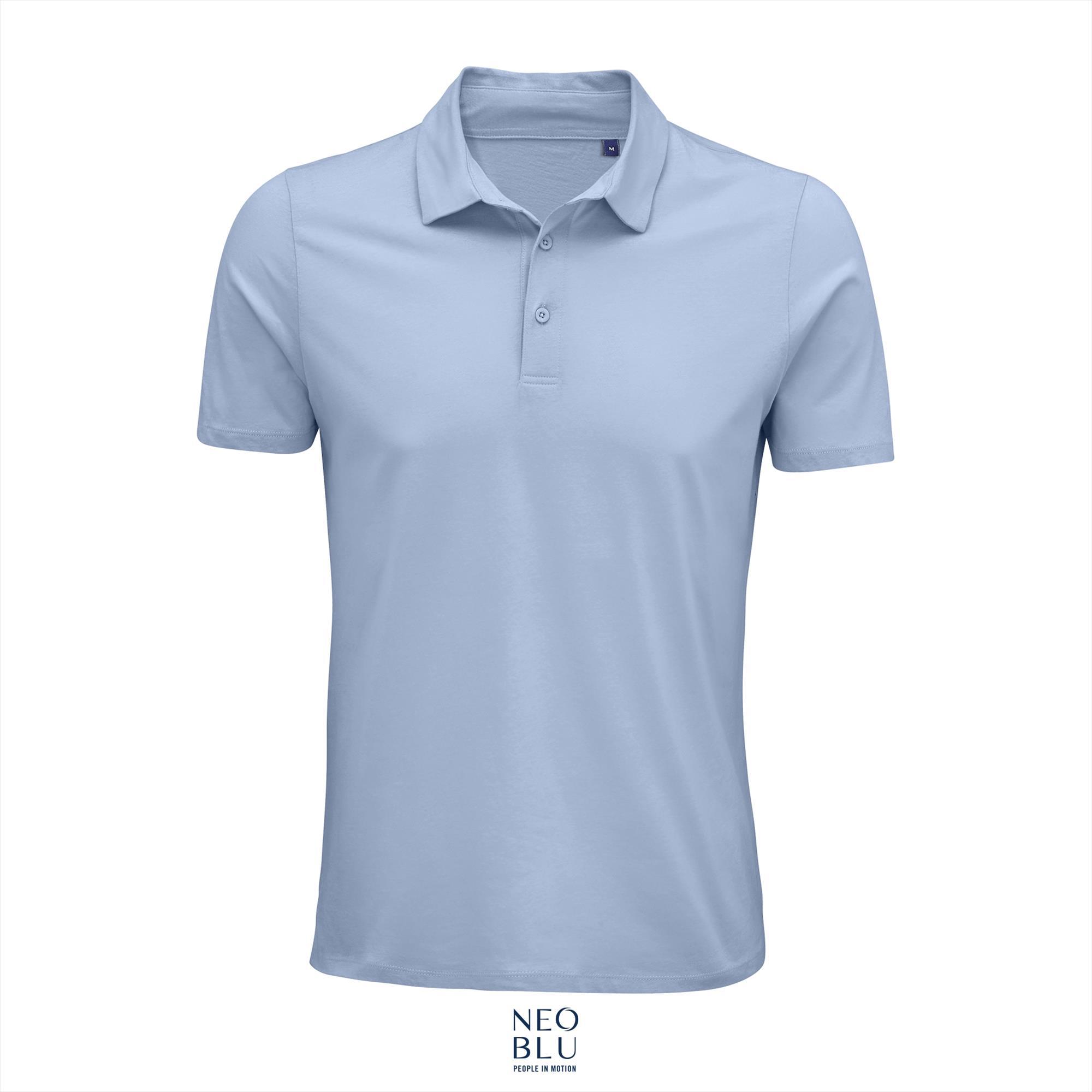 Poloshirt jersey voor mannen soft blue polo