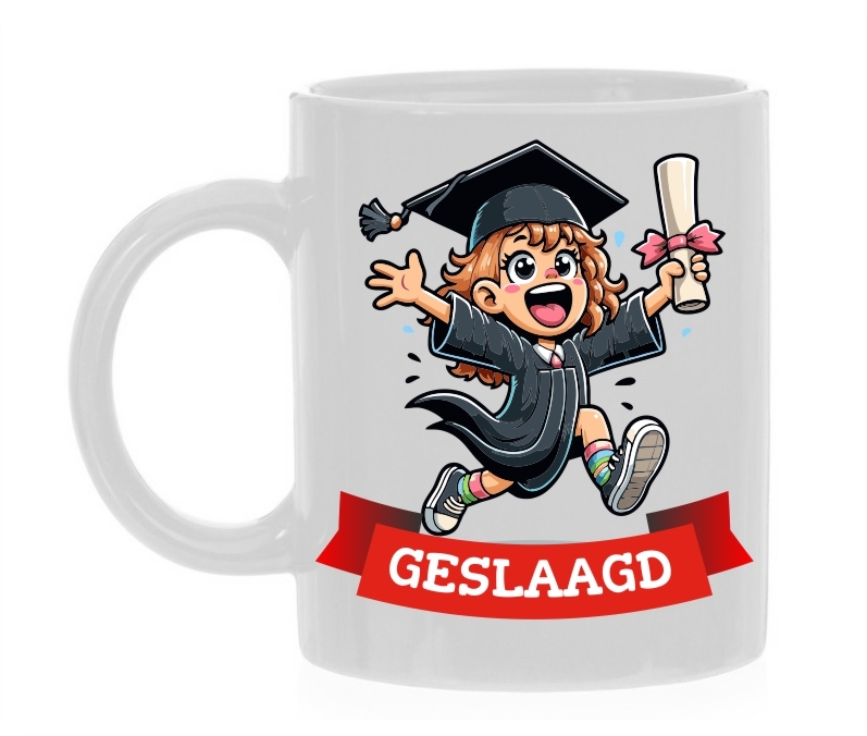 Vier het Succes met de 'Geslaagd' Mok!