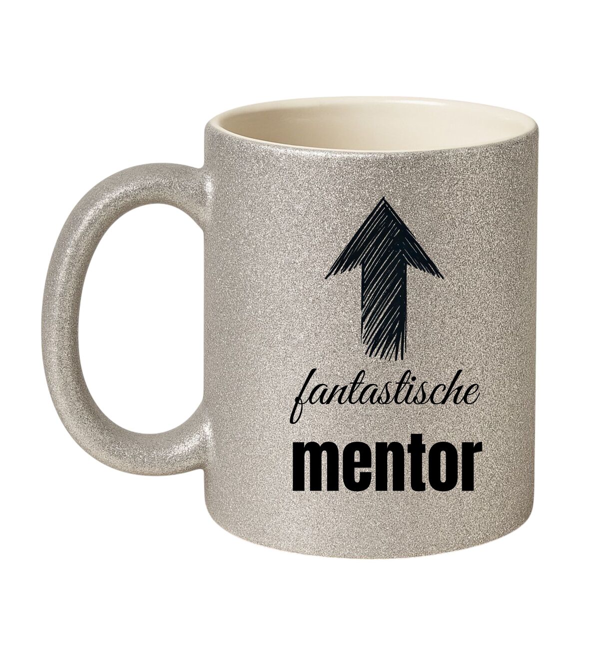 Bedank je mentor met een glitterende zilveren mok  een stralend cadeau voor een fantastische mentor!