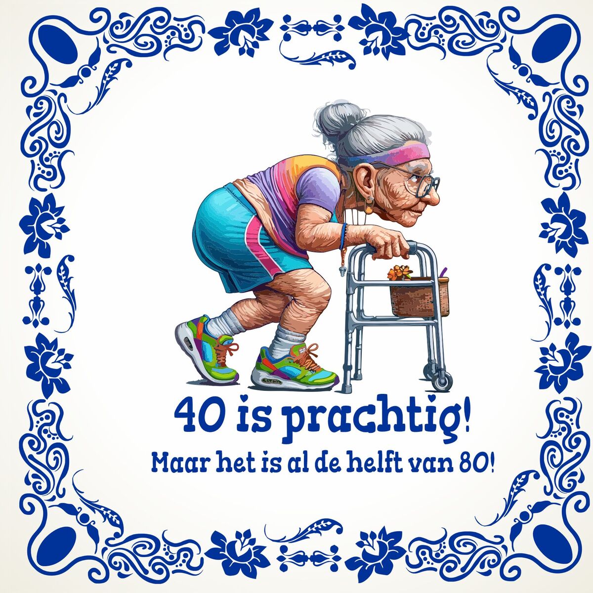 Op zoek naar een speciaal cadeau voor een vrouw die 40 wordt? Een tegeltje 40 is prachtig maar 40 is al de helft van 80